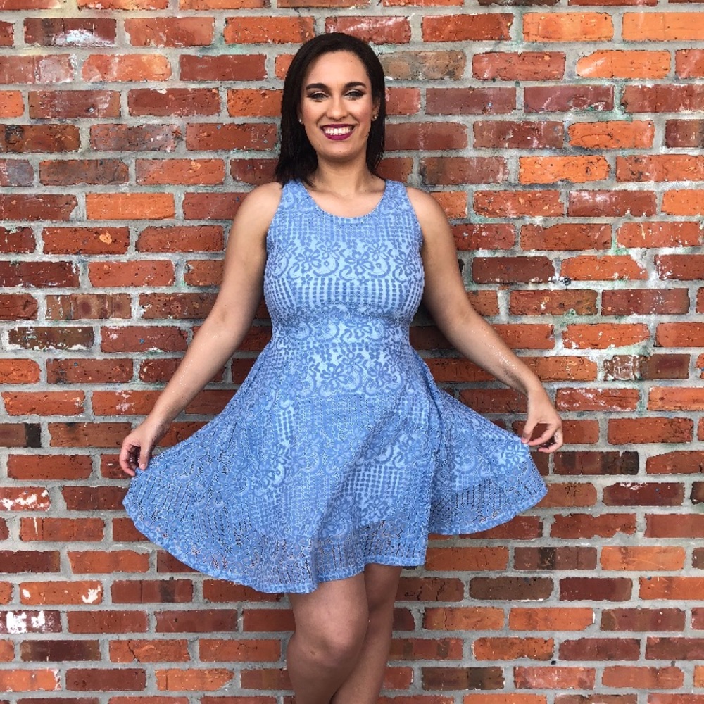 Blue dress. Perfect for spring and summer!